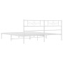 White metal bed frame with headboard 200x200 cm by , Beds and slatted bases - Ref: Foro24-355323, Price: 108,89 €, Discount: %