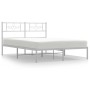 Estructura de cama de metal con cabecero blanca 120x200 cm de , Camas y somieres - Ref: Foro24-355314, Precio: 93,11 €, Descu...