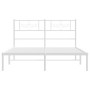 Estructura de cama de metal con cabecero blanca 120x200 cm de , Camas y somieres - Ref: Foro24-355314, Precio: 93,11 €, Descu...