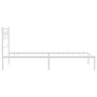 Metal bed frame with white headboard 90x200 cm by , Beds and slatted bases - Ref: Foro24-355309, Price: 62,54 €, Discount: %