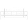 Metal bed frame with headboard and footboard white 193x203 cm by , Beds and slatted bases - Ref: Foro24-355340, Price: 123,00...