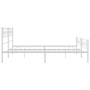 Metal bed frame with headboard and footboard white 193x203 cm by , Beds and slatted bases - Ref: Foro24-355340, Price: 123,00...