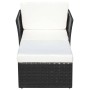 Black poly rattan garden chair with footstool by vidaXL, Garden chairs - Ref: Foro24-41981, Price: 146,42 €, Discount: %