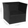 Silla de jardín con taburete poli ratán negra de vidaXL, Sillas de jardín - Ref: Foro24-41981, Precio: 146,42 €, Descuento: %