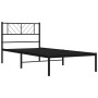 Bed frame with black metal headboard 90x200 cm by , Beds and slatted bases - Ref: Foro24-372172, Price: 63,65 €, Discount: %