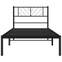 Bed frame with black metal headboard 90x200 cm by , Beds and slatted bases - Ref: Foro24-372172, Price: 63,65 €, Discount: %