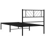 Bed frame with black metal headboard 90x200 cm by , Beds and slatted bases - Ref: Foro24-372172, Price: 63,65 €, Discount: %