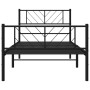 Bed frame with headboard and black metal footboard 100x190cm by , Beds and slatted bases - Ref: Foro24-372191, Price: 65,92 €...