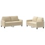 Sofa set with cushions 2 pieces cream fabric by , Sofas - Ref: Foro24-3201446, Price: 479,72 €, Discount: %