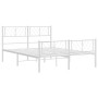 Estructura cama metal con cabecero y estribo blanco 150x200 cm de , Camas y somieres - Ref: Foro24-372248, Precio: 111,99 €, ...