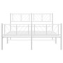 Estructura cama metal con cabecero y estribo blanco 150x200 cm de , Camas y somieres - Ref: Foro24-372248, Precio: 111,99 €, ...