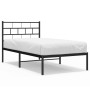 Estructura de cama con cabecero metal negro 100x190 cm de , Camas y somieres - Ref: Foro24-355653, Precio: 69,95 €, Descuento: %