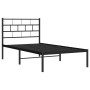 Estructura de cama con cabecero metal negro 100x190 cm de , Camas y somieres - Ref: Foro24-355653, Precio: 69,95 €, Descuento: %