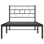 Estructura de cama con cabecero metal negro 100x190 cm de , Camas y somieres - Ref: Foro24-355653, Precio: 69,95 €, Descuento: %