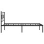 Estructura de cama con cabecero metal negro 100x190 cm de , Camas y somieres - Ref: Foro24-355653, Precio: 69,95 €, Descuento: %