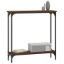 Mesa consola madera de ingeniería marrón roble 75x22,5x75 cm de , Mesas auxiliares - Ref: Foro24-834024, Precio: 39,76 €, Des...