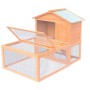 Conejera jaula de animales con patio exterior madera de vidaXL, Jaulas y habitáculos para animales pequeños - Ref: Foro24-170...