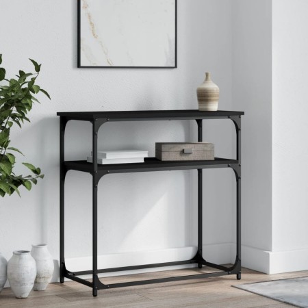 Black engineered wood console table 75x35.5x75 cm by , Side tables - Ref: Foro24-834070, Price: 47,53 €, Discount: %