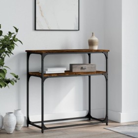 Smoked oak engineered wood console table 75x35.5x75 cm by , Side tables - Ref: Foro24-834072, Price: 45,99 €, Discount: %