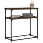 Smoked oak engineered wood console table 75x35.5x75 cm by , Side tables - Ref: Foro24-834072, Price: 45,11 €, Discount: %