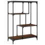 Engineered wood shelving steel brown oak 81x36x115 cm by , Bookcases and shelves - Ref: Foro24-835408, Price: 43,15 €, Discou...