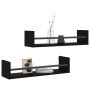 Estantes de pared con barras 2 unidades negro 60x16x14 cm de , Estantes y estanterías - Ref: Foro24-835434, Precio: 30,04 €, ...