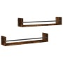 Wall shelves with bars 2 pcs smoked oak 80x16x14 cm by , Shelves and shelves - Ref: Foro24-835441, Price: 35,89 €, Discount: %