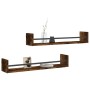 Wall shelves with bars 2 pcs smoked oak 80x16x14 cm by , Shelves and shelves - Ref: Foro24-835441, Price: 35,89 €, Discount: %