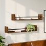 Wall shelves with bars 2 pcs oak brown 80x16x14 cm by , Shelves and shelves - Ref: Foro24-835443, Price: 35,37 €, Discount: %