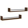 Wall shelves with bars 2 pcs oak brown 80x16x14 cm by , Shelves and shelves - Ref: Foro24-835443, Price: 35,37 €, Discount: %