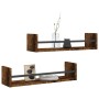 Wall shelves with bars 2 pcs smoked oak 60x16x14 cm by , Shelves and shelves - Ref: Foro24-835436, Price: 27,18 €, Discount: %