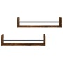 Wall shelves with bars 2 pcs smoked oak 60x16x14 cm by , Shelves and shelves - Ref: Foro24-835436, Price: 27,18 €, Discount: %