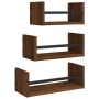 Wall shelves with bars 3 pcs oak brown engineered wood by , Shelves and shelves - Ref: Foro24-835448, Price: 27,29 €, Discoun...