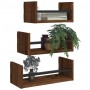 Wall shelves with bars 3 pcs oak brown engineered wood by , Shelves and shelves - Ref: Foro24-835448, Price: 27,29 €, Discoun...