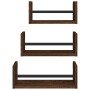 Wall shelves with bars 3 pcs oak brown engineered wood by , Shelves and shelves - Ref: Foro24-835448, Price: 27,29 €, Discoun...