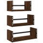 Wall shelves with bars 3 pcs oak brown engineered wood by , Shelves and shelves - Ref: Foro24-835448, Price: 27,29 €, Discoun...