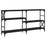 Mesa consola madera de ingeniería negra 150x29x76,5 cm de , Mesas auxiliares - Ref: Foro24-835469, Precio: 72,41 €, Descuento: %