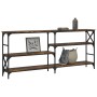 Mesa consola madera de ingeniería roble ahumado 180x29x76,5 cm de , Mesas auxiliares - Ref: Foro24-835476, Precio: 53,81 €, D...