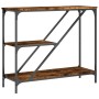 Smoked oak engineered wood console table 88.5x30x75 cm by , Side tables - Ref: Foro24-835481, Price: 43,51 €, Discount: %