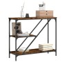 Smoked oak engineered wood console table 88.5x30x75 cm by , Side tables - Ref: Foro24-835481, Price: 43,51 €, Discount: %