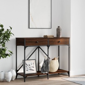 Oak brown engineered wood console table 100x39x78.5 cm by , Side tables - Ref: Foro24-835488, Price: 63,07 €, Discount: %