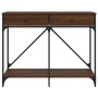 Mesa consola madera de ingeniería marrón roble 100x39x78,5 cm de , Mesas auxiliares - Ref: Foro24-835488, Precio: 63,07 €, De...