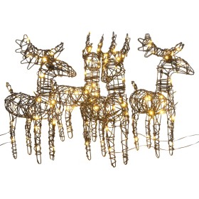 Christmas reindeer 4 units rattan 160 LEDs warm white by , Christmas lights - Ref: Foro24-3200674, Price: 87,99 €, Discount: %