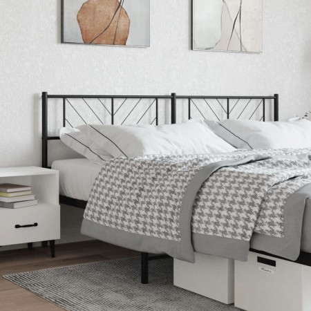 Cabecero de metal negro 200 cm de , Cabeceros y pies de cama - Ref: Foro24-372217, Precio: 34,38 €, Descuento: %