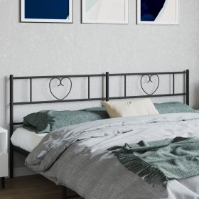 Black metal headboard 180 cm by , Headboards and footboards - Ref: Foro24-355499, Price: 30,99 €, Discount: %