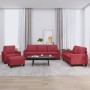 Sofa set with cushions 4 pieces red synthetic leather by , Sofas - Ref: Foro24-3201406, Price: 750,42 €, Discount: %