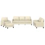 Cream synthetic leather 4-piece sofa set with cushions by , Sofas - Ref: Foro24-3201404, Price: 706,49 €, Discount: %