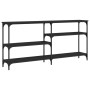 Mesa consola madera de ingeniería negra 160x29x75 cm de , Mesas auxiliares - Ref: Foro24-834085, Precio: 75,37 €, Descuento: %