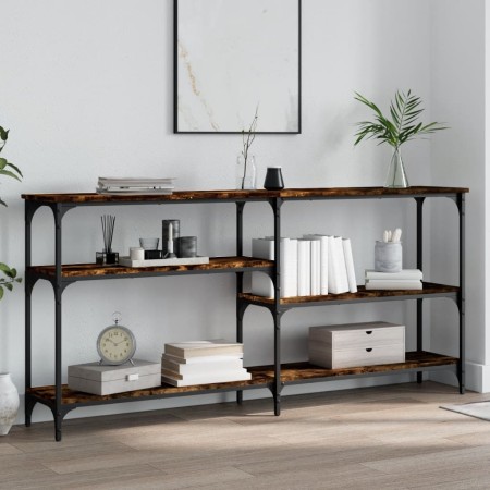 Smoked oak engineered wood console table 160x29x75 cm by , Side tables - Ref: Foro24-834087, Price: 72,04 €, Discount: %