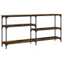 Mesa consola madera de ingeniería roble ahumado 160x29x75 cm de , Mesas auxiliares - Ref: Foro24-834087, Precio: 72,04 €, Des...